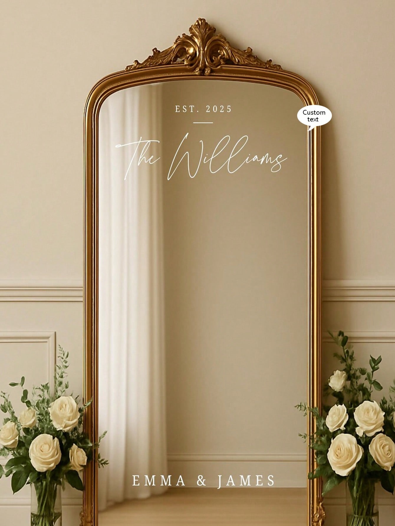 Custom Wedding Mirror Decal Stickers